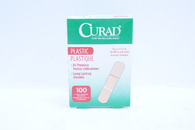 Medline NON25509 Curad Plastic Adhesive Bandages 3/8in. x 1-1/2in. - Box of 100